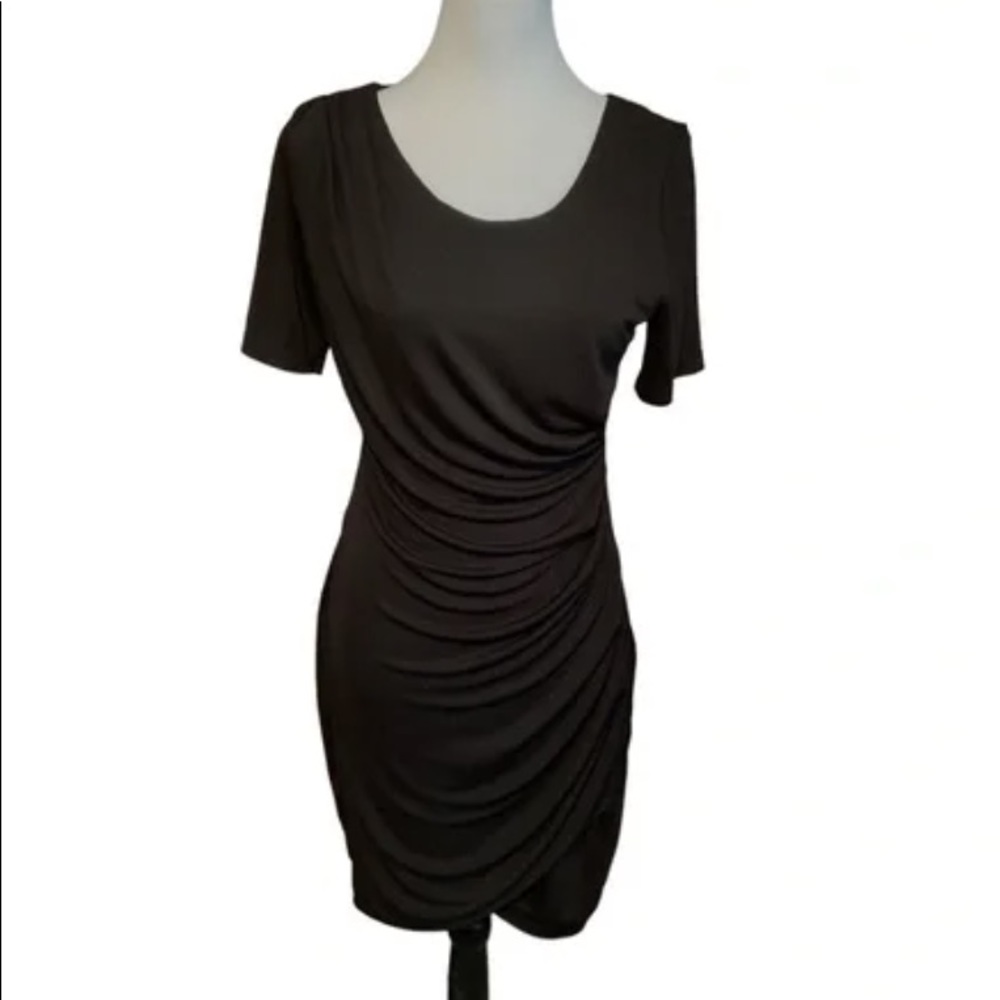 H&M Ruched Black Dress M